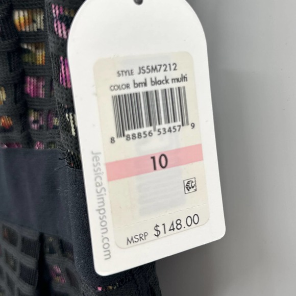 Jessica Simpson Dress A-Line Floral Mesh Sleeveless Scoop Neck Midi Black 10 NWT - Picture 5 of 8